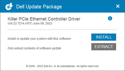 Intel Killer Ethernet / Wireless Lan Card Driver 34.23.7214